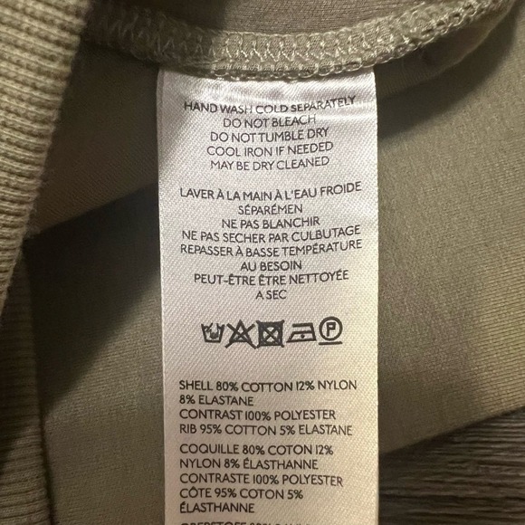 Anthropologie Mesh Paneled Sweatshirt Olive Green Casual Workout Gym Size XS - Picture 10 of 10